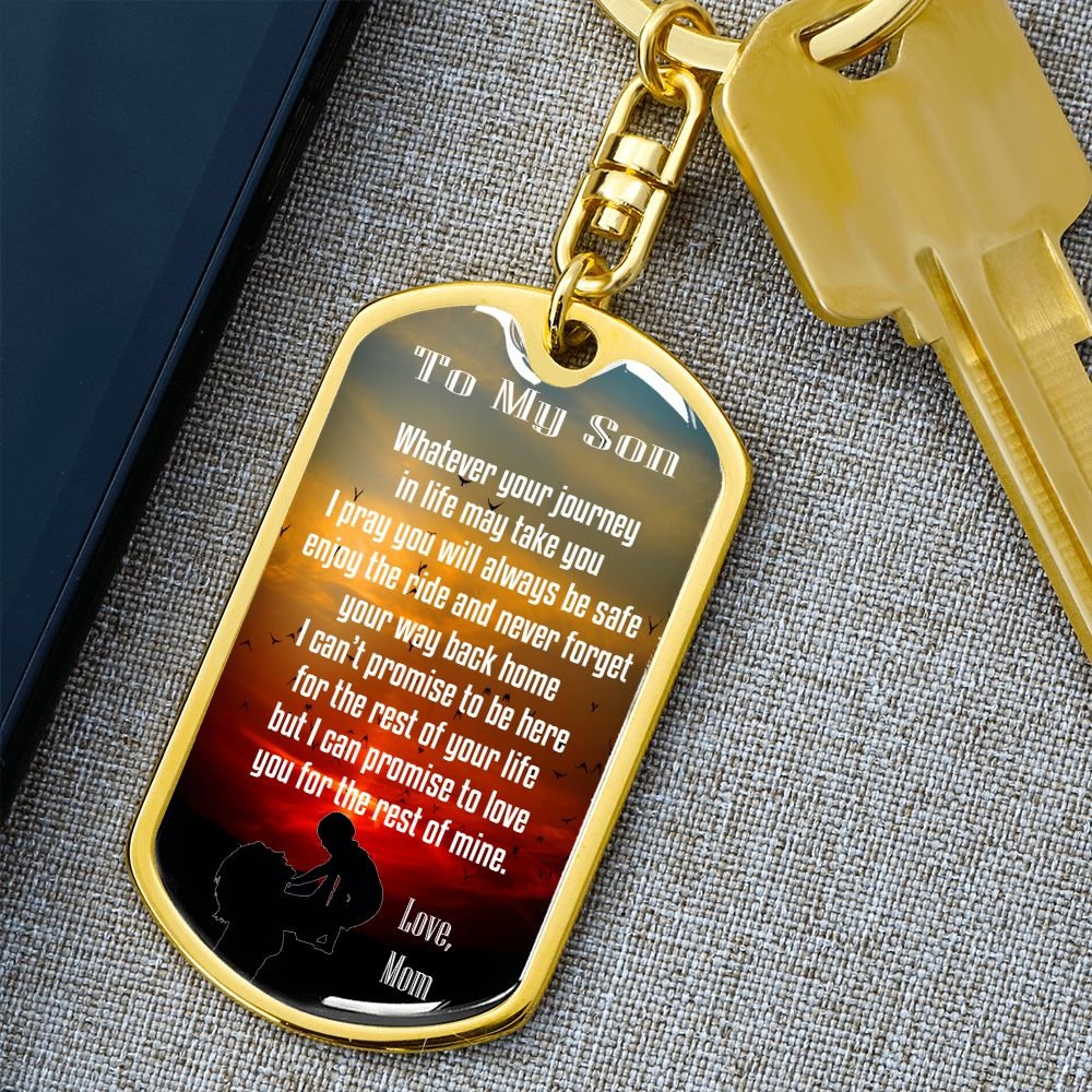 Swivel Key Chain - Perfect for Son - Can be personalized in the back. Happy Valentines - Real Gifts Of Love