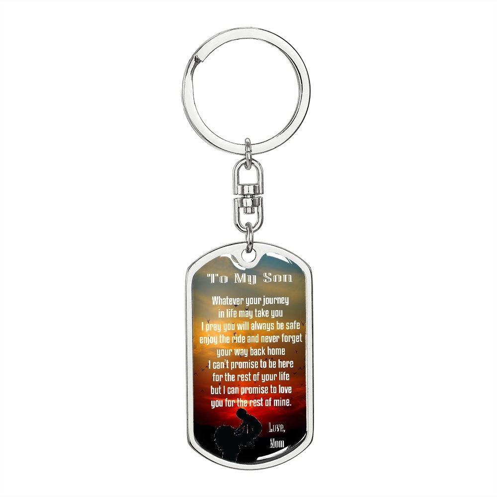 Swivel Key Chain - Perfect for Son - Can be personalized in the back. Happy Valentines - Real Gifts Of Love