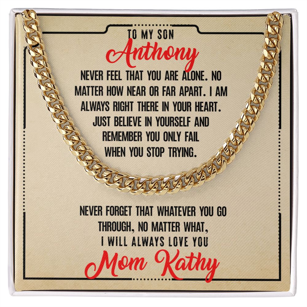 To My Son - Anthony - Never Feel Alone ... - Real Gifts Of Love