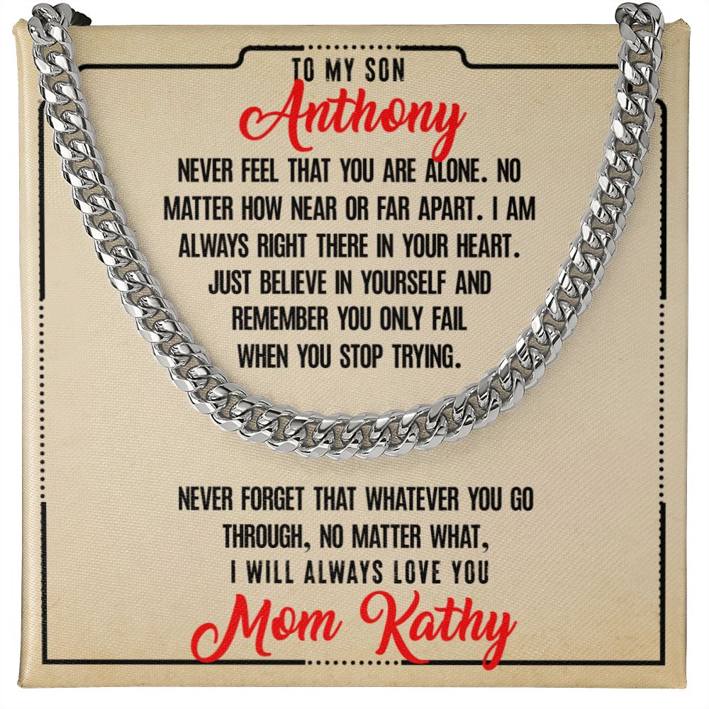To My Son - Anthony - Never Feel Alone ... - Real Gifts Of Love