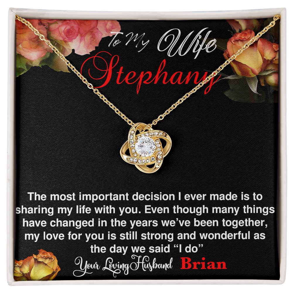To My Wife Stephany - The most important decision - Real Gifts Of Love