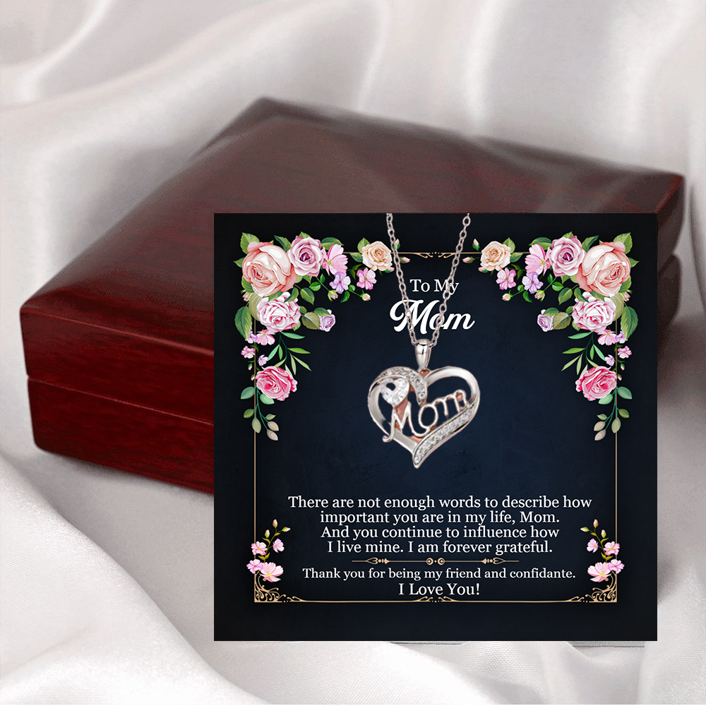 MOM letter Necklace with 6 color - Present in Mahogany Luxury Box along with Message Card - STM132 - - Real Gifts Of Love