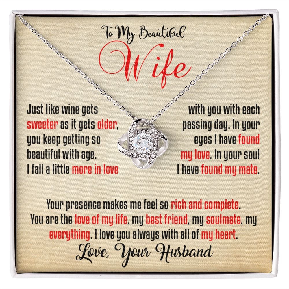 Wife - Wine gets sweeter with age. Gold 3 Background - Real Gifts Of Love