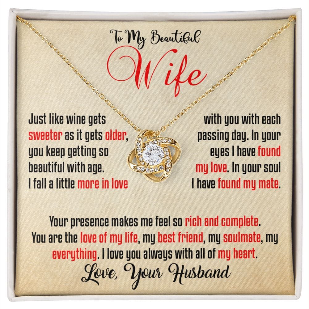 Wife - Wine gets sweeter with age. Gold 3 Background - Real Gifts Of Love